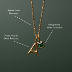 Initial & Birthstone Charm Necklace