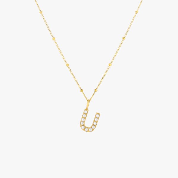 Pearl Initial Necklace
