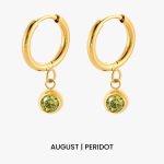 Birthstone Charm Hoops