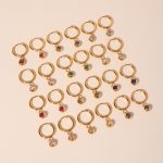 Birthstone Charm Hoops
