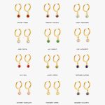 Birthstone Charm Hoops