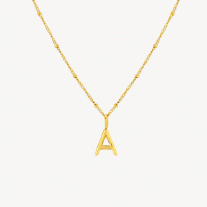Initial & Birthstone Charm Necklace