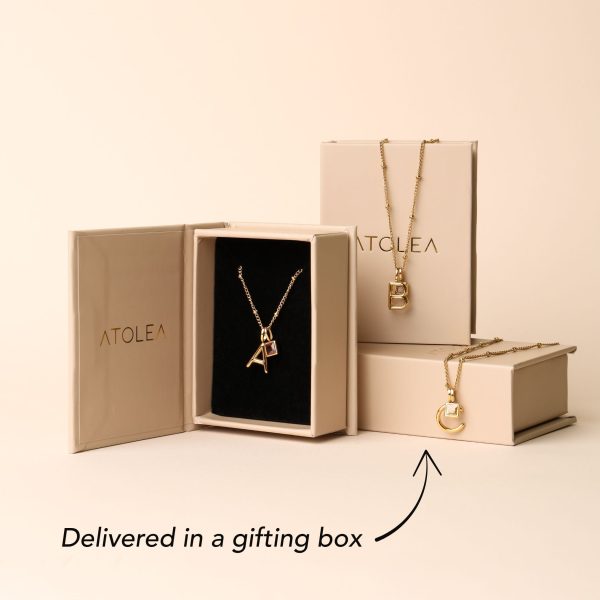 Initial & Birthstone Charm Necklace