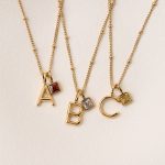Initial & Birthstone Charm Necklace