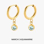 Birthstone Charm Hoops