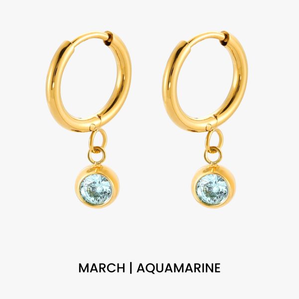 Birthstone Charm Hoops