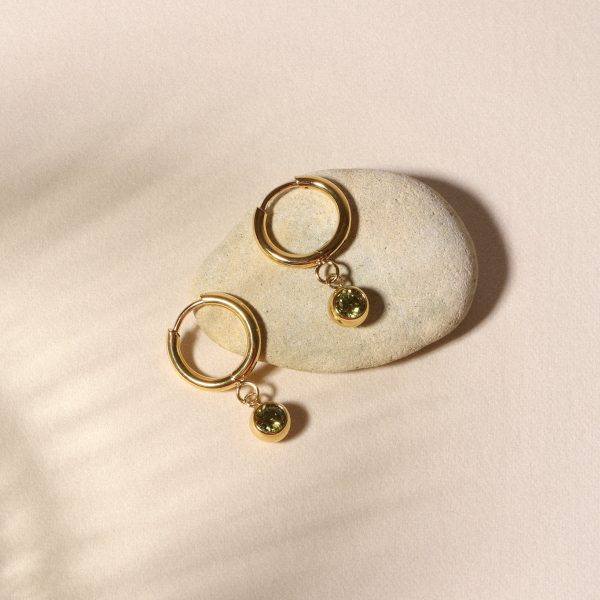 Birthstone Charm Hoops