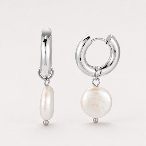 Chunky Pearl Hoops